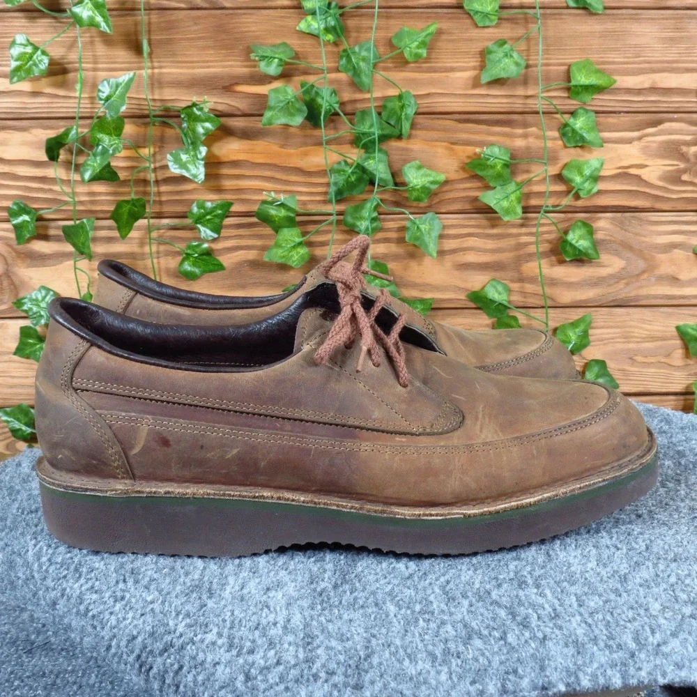 Footonic 455654G4 Mens Moc Toe‎ Oxford Size 10 D Casual Walking Brown Leather